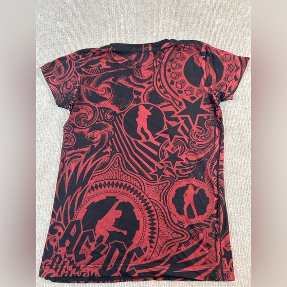 AC/DC Black Ice All Over Print Band T-Shirt Liquid Blue Red Black Size M 1209 - Picture 3 of 3